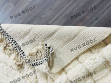Load image into Gallery viewer, Handwoven Serenity | Off-White Beni Ourain Rug with Fluffy Wool and Modern Design
