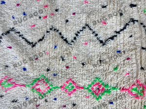 Handcrafted Moroccan Delight | Vibrant Boujaad Rug with Geometric Flair