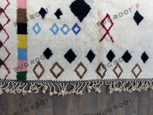 Load image into Gallery viewer, Moroccan Blue Rhapsody | Handwoven Beni Ourain Rug in Vibrant Hues | Genuine Lambswool

