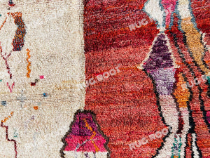 Handcrafted Moroccan Soul | Artistic Wool Rug with Bohemian Flair