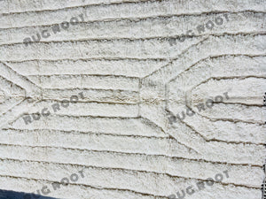 Handwoven Serenity | Off-White Beni Ourain Rug with Fluffy Wool and Modern Design