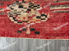 Load image into Gallery viewer, Unique Moroccan Rug | Vintage Red Wool with Abstract Berber Art
