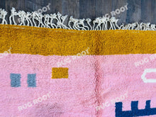 Load image into Gallery viewer, Handwoven Moroccan Dream | Beni Ourain Rug with Vibrant Pink &amp; Mustard Details
