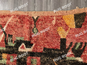 Handcrafted Moroccan Artistry | Azilal Rug in Rich Reds with Geometric and Abstract Designs