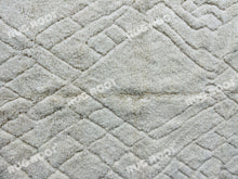 Load image into Gallery viewer, Bohemian Chic Rug | Handwoven Moroccan Wool in Creamy White with Black Trim
