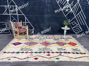 Moroccan Artistry | Hand-Knotted Beni Ourain Rug in Exquisite Lambswool