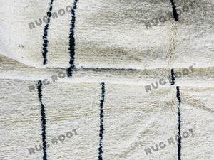 Contemporary Beni Ourain Rug | Handwoven Moroccan Wool with Abstract Pattern