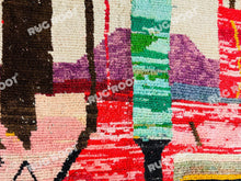 Load image into Gallery viewer, Vibrant Moroccan Azilal Rug | Handwoven Wool Art with Abstract Expressionist Motifs
