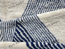 Load image into Gallery viewer, Modern Moroccan Retreat | Handwoven Wool Beni Ourain Rug with Indigo Accents

