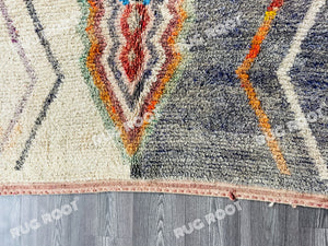 Modern Moroccan Wool Rug | Abstract Boujaad Design in Warm Earth Tones