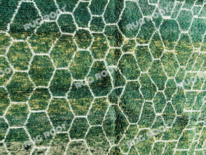 Handcrafted Moroccan Haven | Emerald Green Berber Rug with Latticework Motif