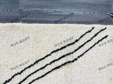 Load image into Gallery viewer, Moroccan Artistry | Handwoven Beni Ourain Rug with Bold Black Lines
