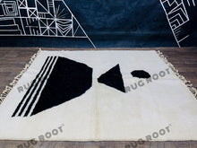 Load image into Gallery viewer, Abstract Dreams | Large Handwoven Moroccan Beni Ourain Rug in Pure White Wool
