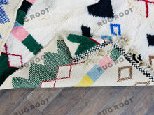 Load image into Gallery viewer, Moroccan Blue Rhapsody | Handwoven Beni Ourain Rug in Vibrant Hues | Genuine Lambswool
