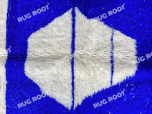 Load image into Gallery viewer, Handcrafted Moroccan Serenity | Unique Blue and White Berber Rug for Bohemian Spaces
