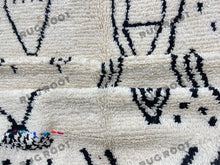 Load image into Gallery viewer, Handcrafted Moroccan Art | Abstract Berber Rug with Bold Black Lines on Ivory Wool
