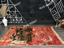 Load image into Gallery viewer, Handcrafted Moroccan Artistry | Azilal Rug in Rich Reds with Geometric and Abstract Designs
