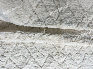 Bohemian Chic Rug | Handwoven Moroccan Wool in Creamy White with Black Trim