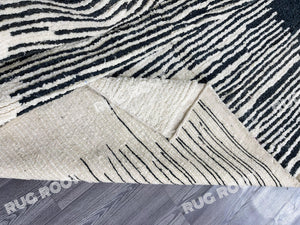 Striking Simplicity | Custom Black & White Beni Ourain Rug | Handwoven in Morocco