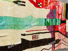 Load image into Gallery viewer, Vibrant Moroccan Azilal Rug | Handwoven Wool Art with Abstract Expressionist Motifs
