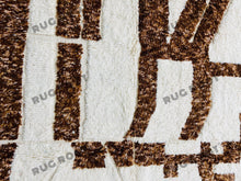 Load image into Gallery viewer, Cozy White Rug with Tribal Accents | Handwoven Moroccan Wool for Bedrooms
