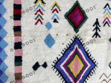 Load image into Gallery viewer, Moroccan Blue Rhapsody | Handwoven Beni Ourain Rug in Vibrant Hues | Genuine Lambswool
