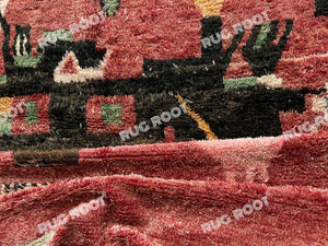 Handcrafted Moroccan Artistry | Azilal Rug in Rich Reds with Geometric and Abstract Designs