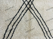 Load image into Gallery viewer, Moroccan Artistry | Handwoven Beni Ourain Rug with Bold Black Lines
