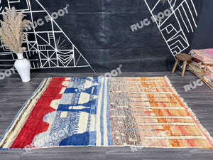 Moroccan Magic | Handwoven Shaggy Berber Rug with Eye-Catching Geometry