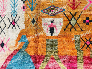 Handcrafted Moroccan Azilal Rug | Warm Hues & Playful Tribal Design