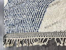 Load image into Gallery viewer, Modern Moroccan Retreat | Handwoven Wool Beni Ourain Rug with Indigo Accents
