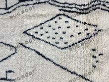 Load image into Gallery viewer, Handcrafted Moroccan Art | Abstract Berber Rug with Bold Black Lines on Ivory Wool
