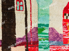 Load image into Gallery viewer, Vibrant Moroccan Azilal Rug | Handwoven Wool Art with Abstract Expressionist Motifs
