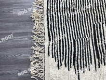 Load image into Gallery viewer, Striking Simplicity | Custom Black &amp; White Beni Ourain Rug | Handwoven in Morocco

