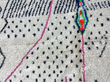 Load image into Gallery viewer, Modern Moroccan Tapestry | Handwoven Azilal Rug with Playful Pink Motifs
