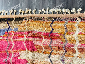 Modern Moroccan Wool Rug | Abstract Boujaad Design in Warm Earth Tones