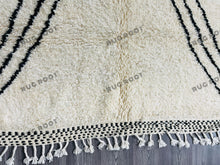 Load image into Gallery viewer, Moroccan Artistry | Handwoven Beni Ourain Rug with Bold Black Lines
