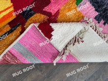 Load image into Gallery viewer, Handcrafted Berber Dreams | Vibrant Abstract Wool Rug for Bohemian Spaces
