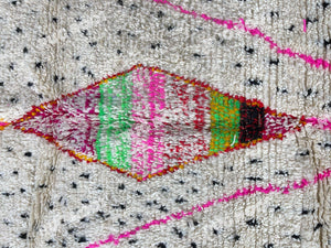 Handwoven Moroccan Artistry | Unique Berber Azilal Rug with Beni Ourain Flair