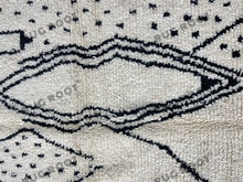 Load image into Gallery viewer, Handcrafted Moroccan Art | Abstract Berber Rug with Bold Black Lines on Ivory Wool
