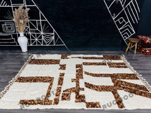 Load image into Gallery viewer, Cozy White Rug with Tribal Accents | Handwoven Moroccan Wool for Bedrooms
