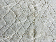 Load image into Gallery viewer, Bohemian Chic Rug | Handwoven Moroccan Wool in Creamy White with Black Trim
