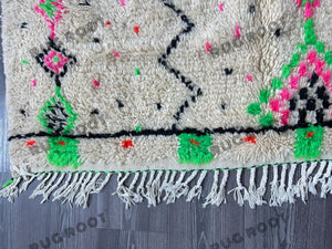 Handcrafted Moroccan Delight | Vibrant Boujaad Rug with Geometric Flair