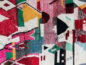 Vintage Moroccan Medley | Colorful Boujaad Berber Rug, Handwoven with Bohemian Spirit