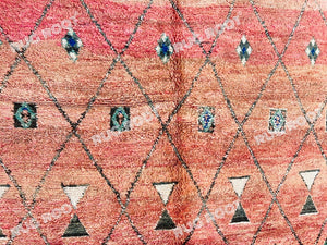 Unique Moroccan Azilal Rug | Vintage Wool with Earthy Geometric Patterns
