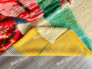 Vibrant Moroccan Azilal Rug | Handwoven Wool Art with Abstract Expressionist Motifs