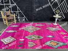 Load image into Gallery viewer, Blushing Nomad | Handwoven Pink Boujaad Rug | Bohemian Luxe
