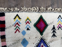 Load image into Gallery viewer, Moroccan Blue Rhapsody | Handwoven Beni Ourain Rug in Vibrant Hues | Genuine Lambswool
