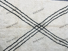 Load image into Gallery viewer, Moroccan Artistry | Handwoven Beni Ourain Rug with Bold Black Lines
