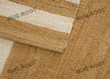 Load image into Gallery viewer, Natural Jute Striped Rug with White Accents
